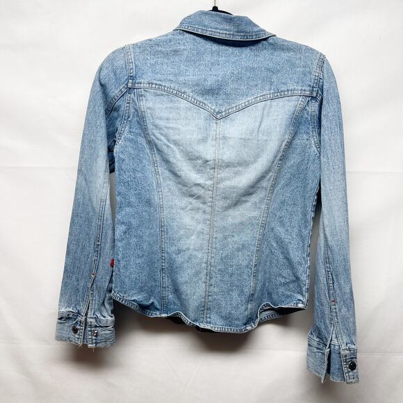 Arizona Y2K Vintage Juniors Denim Button Down Shacket Size Medium Breathable - Picture 2 of 6